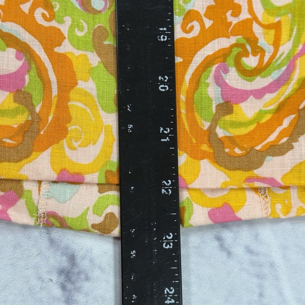 J. Crew Women's Pencil Skirt Size 2 100%‎ Linen Paisley Colorful Zip 95379 Y2K - Picture 6 of 11